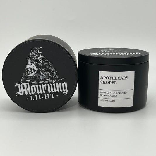 Apothecary Candle - 100% Soy Wax - 5.5 oz - In Mourning