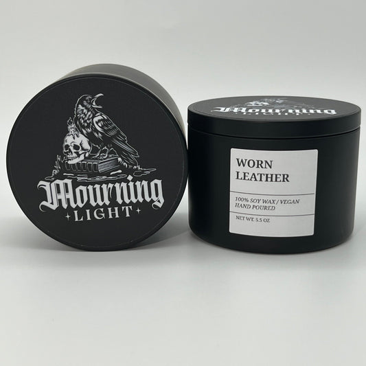 Leather Candle - Soy Wax - 5.5 oz - In Mourning