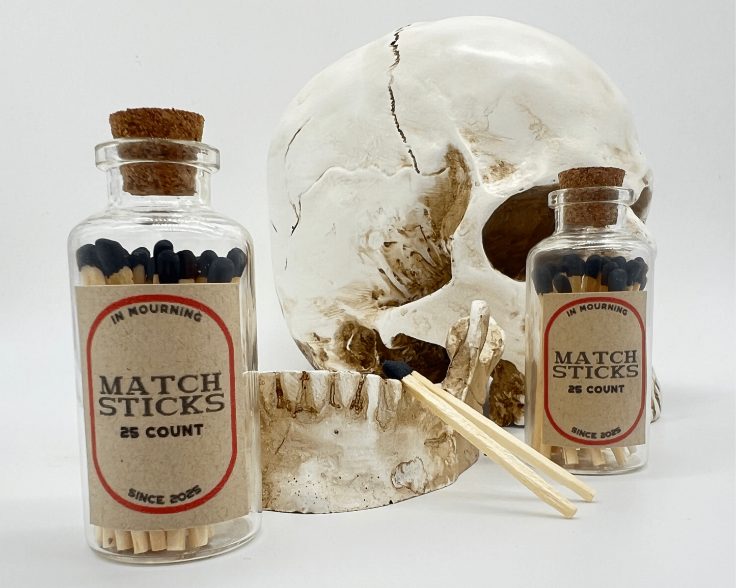 Match Sticks in Apothecary Bottle - In Mourning