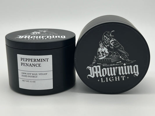 Two Peppermint Penance Soy Wax Candles