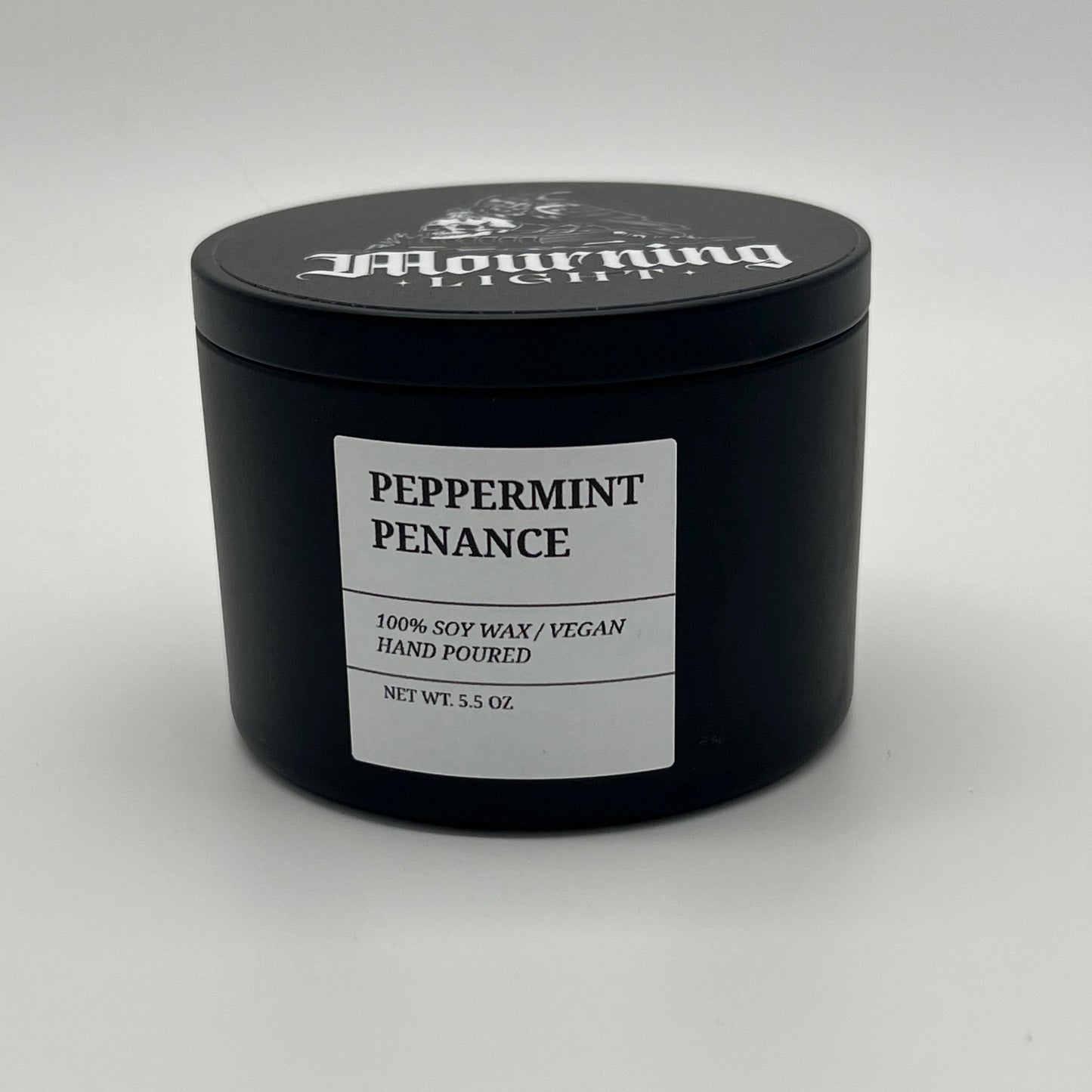Peppermint Penance Candle with Closed Lid