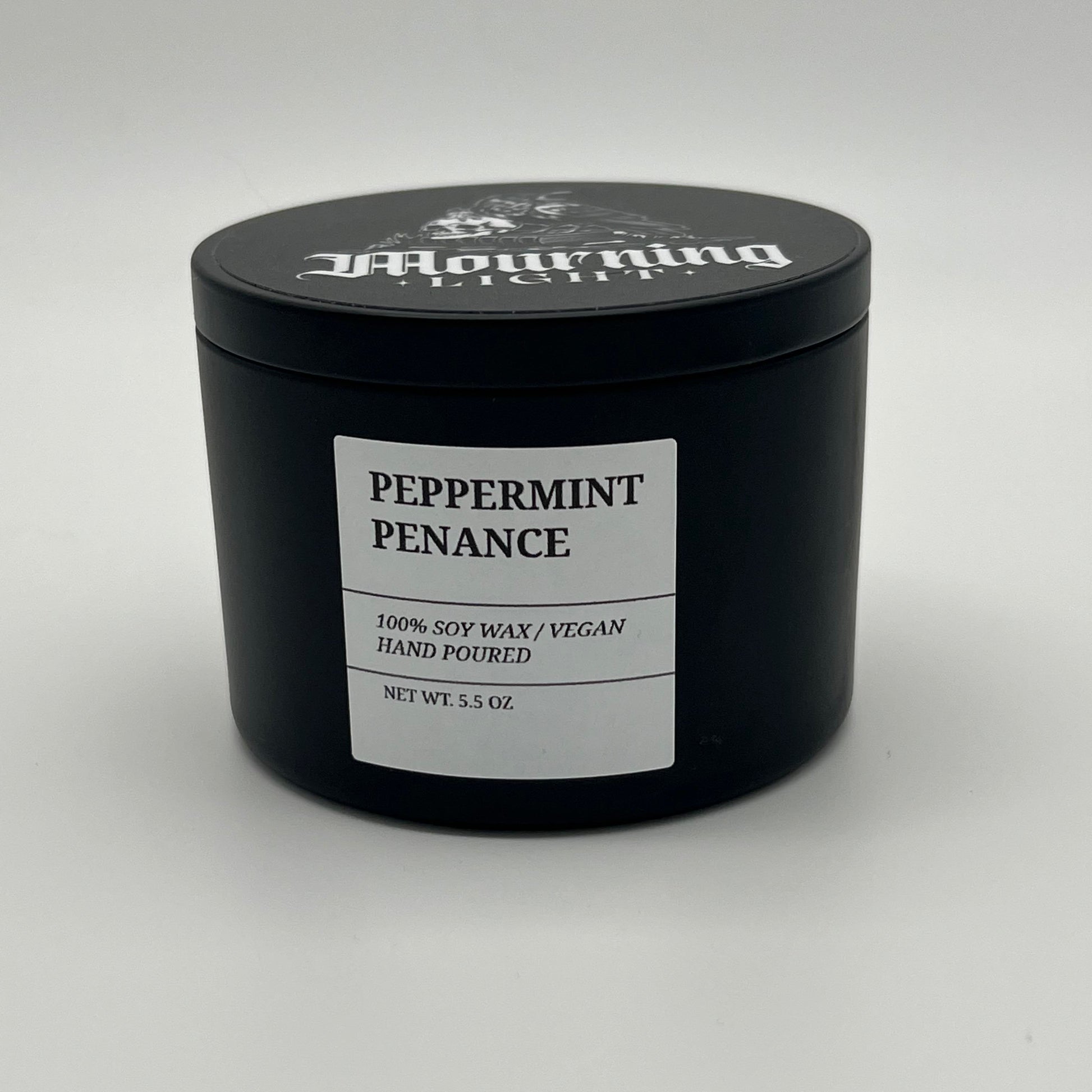 Peppermint Penance Candle with Closed Lid
